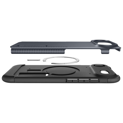 Étui rigide ajusté Slim Armor MagFit de Spigen avec anneau magnétique pour iPhone Air - Ardoise métallique