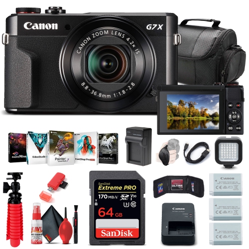 Appareil photo numérique PowerShot G7 X Mark II de Canon + carte 64&nbsp;Go + plus