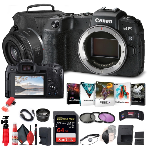 CANON  Eos Rp Mirrorless Digital Camera (3380C002) + Rf 50MM Extreme Bundle