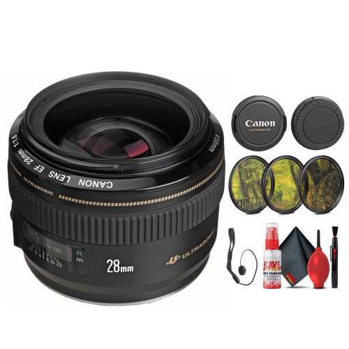 CANON  Ef 28MM F/1.8 Usm Lens (2510A003) + Filter Kit + Cap Keeper - Bundle
