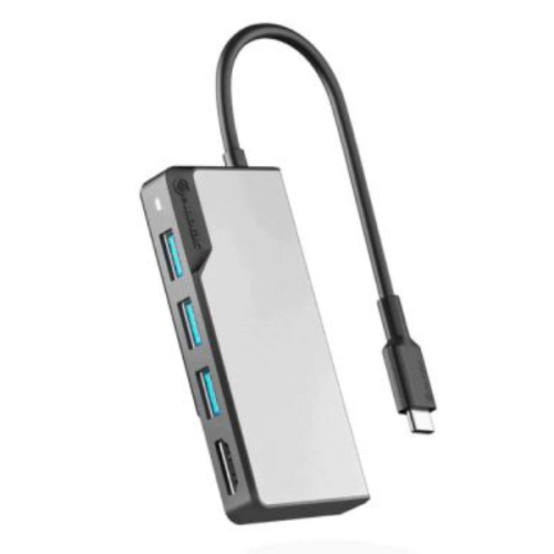 Alogic Hub 5-in-1 USB-C 3x USB-A 3.1 HDMI 4K Ultra HD USB-C 100W Power Pass Through Fusion Core - Space Grey