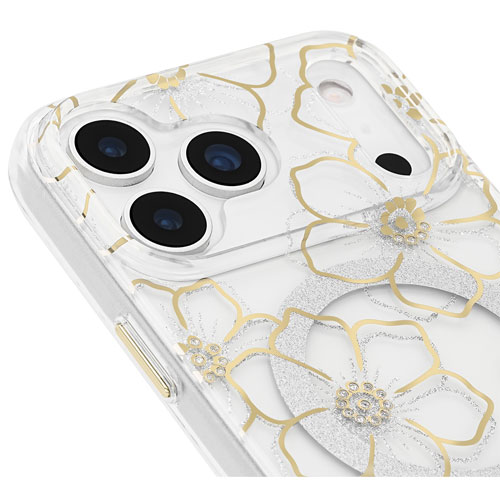 Étui rigide ajusté avec MagSafe de Case-Mate pour iPhone 17 Pro Max - Fleurs et pierres/Doré
