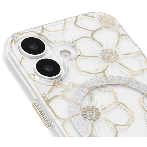 Case-Mate Fitted Hard Shell Case with MagSafe for iPhone 17 - Floral Gems/Gold