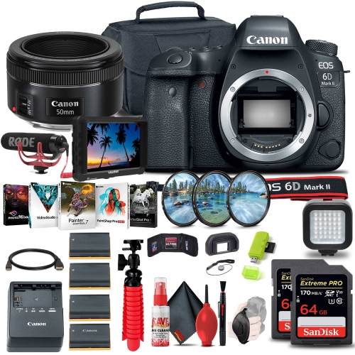 CANON  Eos 6D Mark Ii Dslr Camera (1897C002) + 4K Monitor + Ef + More