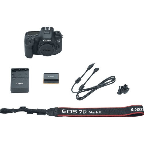 Appareil photo reflex numérique EOS 7D Mark II de Canon (9128B002) avec sac, batterie supplémentaire, lumière LED, micro, filtres et plus encore