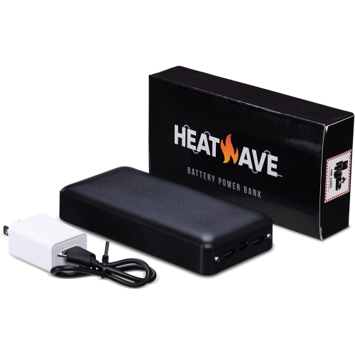 Black Battery Powered Heated Rechargeable Blanket by My Heat Wave - Portable Outdoor Cordless Blanket with USB Charging - 3 Heating Levels