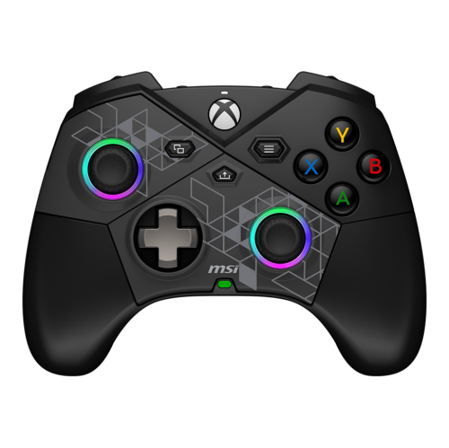Manette de jeu sans fil Force Pro de MSI, noir avec 3 gâchettes à effet Hall, 4 boutons arrière, 2 touches Swappable D, éclairage RVB