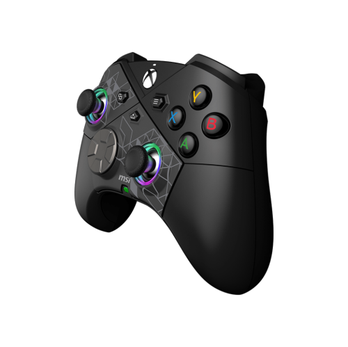 Manette de jeu sans fil Force Pro de MSI, noir avec 3 gâchettes à effet Hall, 4 boutons arrière, 2 touches Swappable D, éclairage RVB