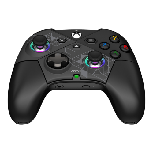 Manette de jeu sans fil Force Pro de MSI, noir avec 3 gâchettes à effet Hall, 4 boutons arrière, 2 touches Swappable D, éclairage RVB