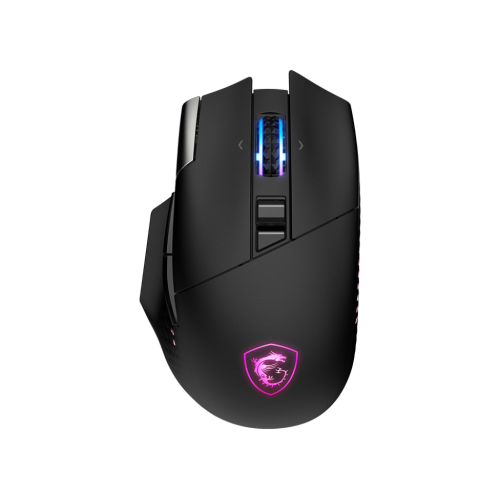 MSI Versa Pro Wireless Mouse, Black w/ 26,000 dpi Sensor, OMRON Main Switches, USB, Bluetooth v5.3, SWIFTSPEED 2.4GHz
