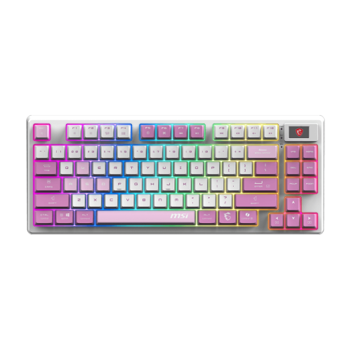 Clavier de jeu FORGE GK600 TKL W VIOLET US de MSI, touches mécaniques linéaires, design remplaçable à chaud, RVB