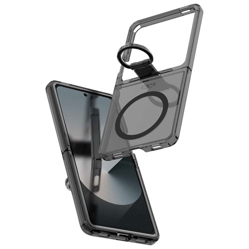 Étui rigide ajusté avec anneau d'Avana pour Galaxy Z Flip7 de Samsung - Cendré