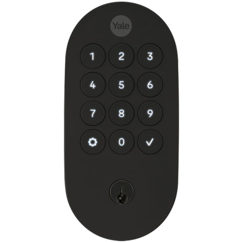 Serrure intelligente Google avec pavé numérique et compatibilité Matter de Yale - Noir