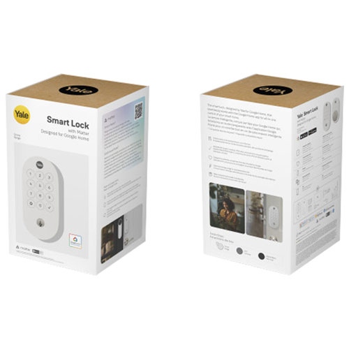 Yale Bluetooth Smart Lock with Keypad & Matter Capability - Snow White
