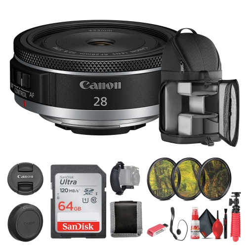 Canon RF 28mm f/2.8 STM Lens, Wide-Angle, - Bundle