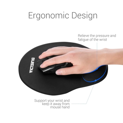 VicTsing Ergonomic Mouse Pad With Gel Wrist Rest_Black