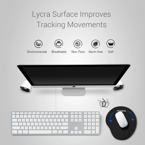 VicTsing Ergonomic Mouse Pad With Gel Wrist Rest_Black