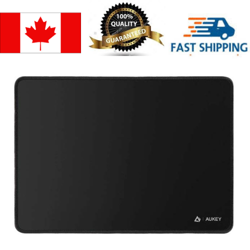 AUKEY KM-P1 13.7x9.8 inch Gaming Mouse Pad Mat with Smooth Surface, Non-Slip Rubber Base_Black