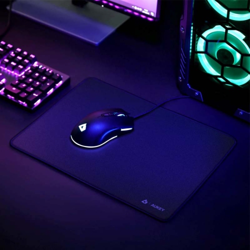 AUKEY KM-P1 13.7x9.8 inch Gaming Mouse Pad Mat with Smooth Surface, Non-Slip Rubber Base_Black