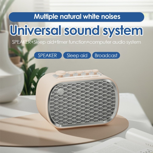 Petit appareil à bruit blanc classique, 8 sons apaisants de la nature, haut-parleur stéréo TWS portatif pour le sommeil, le yoga, la chambre de bébé