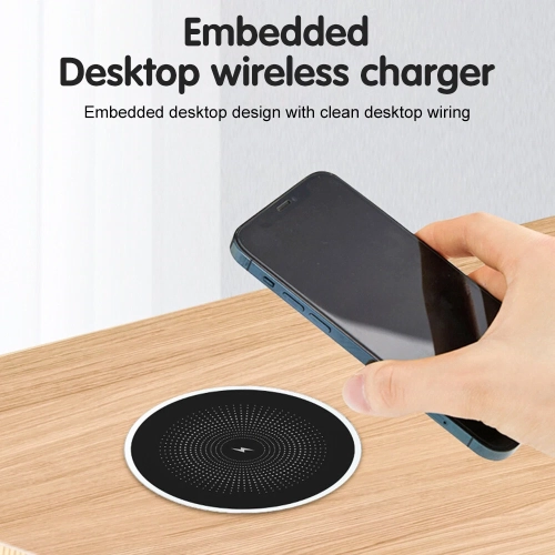 15W Invisible Wireless Charger, Under Desk Wireless Charger,Embedded Wireless Charger for IPhone/Android Phone