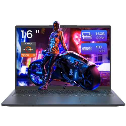 Auusda T160R 16" Laptop | AMD Ryzen 5 7430U | 16GB RAM 1TB SSD | 1920×1200 IPS | Dual-Band Wi-Fi 6 | Privacy Camera | USB-C & HDMI | For Work, Study