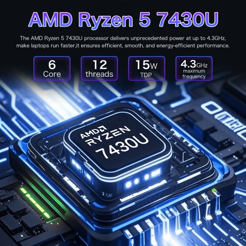 Auusda T160R 16" Laptop | AMD Ryzen 5 7430U | 16GB RAM 1TB SSD | 1920×1200 IPS | Dual-Band Wi-Fi 6 | Privacy Camera | USB-C & HDMI | For Work, Study