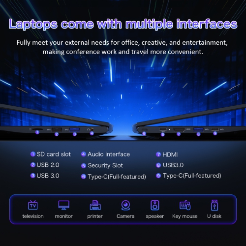 Auusda T160R 16" Laptop | AMD Ryzen 5 7430U | 16GB RAM 1TB SSD | 1920×1200 IPS | Dual-Band Wi-Fi 6 | Privacy Camera | USB-C & HDMI | For Work, Study