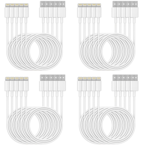 MayarELC 20-Pack iPhone Charger Cable - Fast Charging [Apple MFi Certified] Lightning Cable