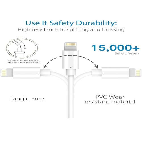 MayarELC 20-Pack iPhone Charger Cable - Fast Charging [Apple MFi Certified] Lightning Cable