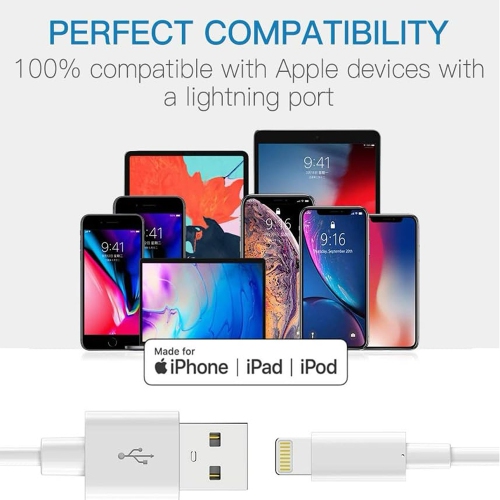 MayarELC 20-Pack iPhone Charger Cable - Fast Charging [Apple MFi Certified] Lightning Cable