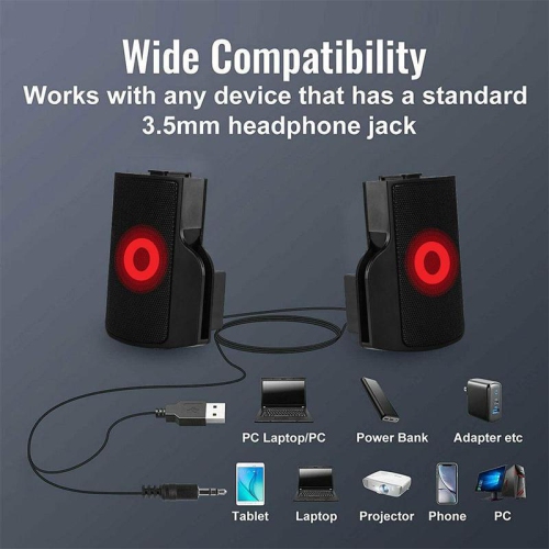 Clip-On Laptop Soundbar USB Mini Desktop Notebook Speaker Portable Clip Speaker Subwoofer Audio