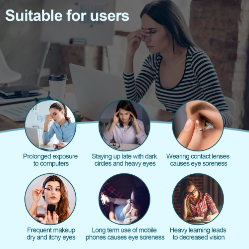 Dry Eye Relief Portable Rechargeable Tool, Humidifier Facial Steamer, Eye Care Cup & Wash Masks