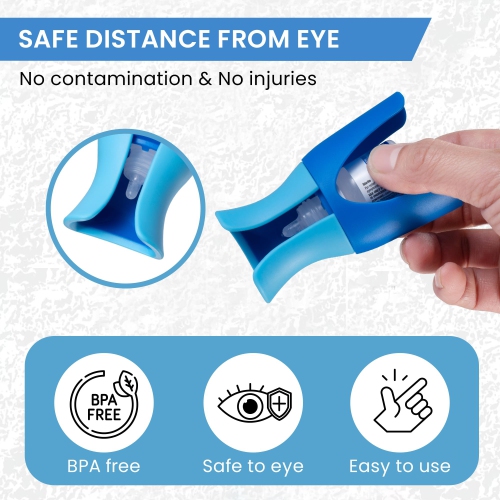 Distributeur de bouteille Eye Drop, applicateur réutilisable de gouttes oculaires, aide-gouttes pour les yeux, convient aux personnes âgées et aux
