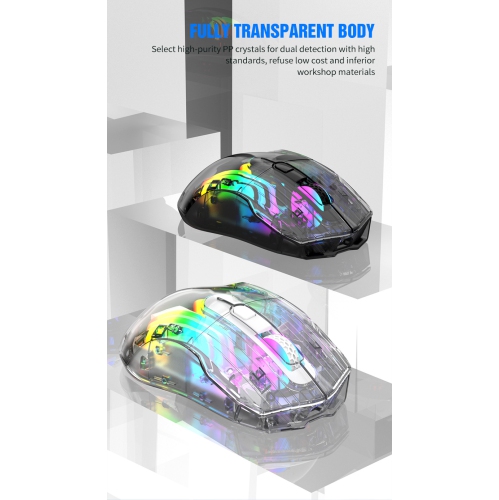 Souris de jeu sans fil rechargeable Bluetooth 2,4 GHz trimode RVB BM530 avec clic silencieux et câble de recharge USB - Souris blanche à trois modes