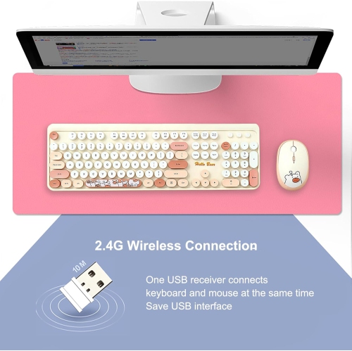 Wireless keyboard and mouse set, fashionable punk style, desktop computer, notebook, office business, 2.4G wireless transmission - WK200 keyboard +