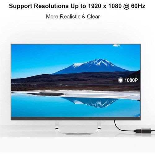 USB to VGA converter, wired screen projector computer adapter HD screen sharer to expand external graphics card, 1080P multi-monitor video cable