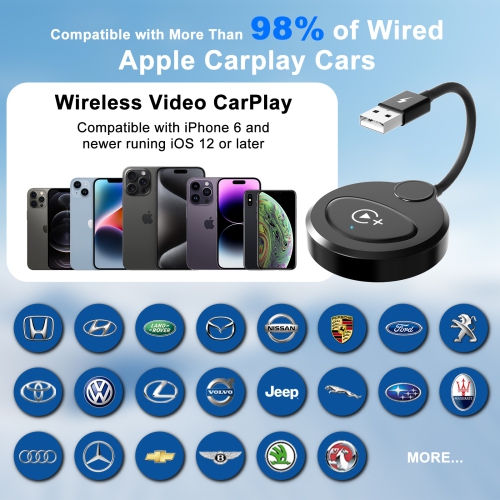 Applicable to original car wired to wireless carplay video smart AIBOX box wireless car charger-wired to wireless adapter-Apple dedicated 020-4