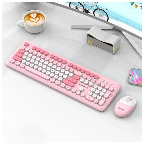 Wireless keyboard and mouse set fashion punk desktop computer notebook office business-WK200 wireless keyboard + mouse