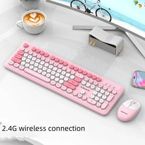 Ensemble clavier et souris sans fil, style punk tendance, ordinateur de bureau, ordinateur portable, bureau professionnel, Transmission sans fil 2,4