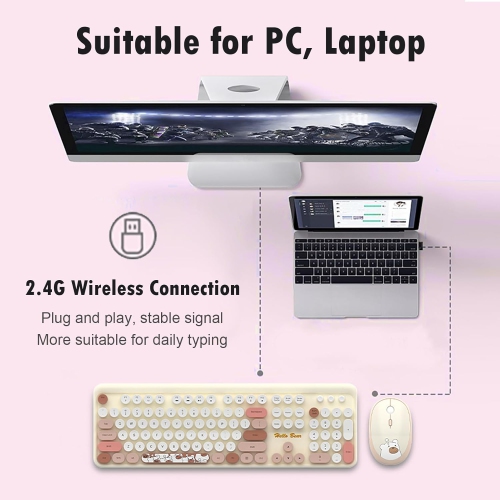 Ensemble clavier et souris sans fil, style punk tendance, ordinateur de bureau, ordinateur portable, bureau professionnel, Transmission sans fil 2,4