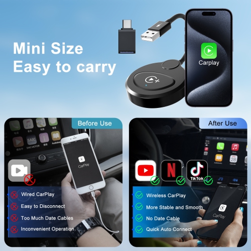 Applicable to the original car wired to wireless carplay video smart AIBOX box wireless car charger-stable connection Android and iOS-Apple/Android