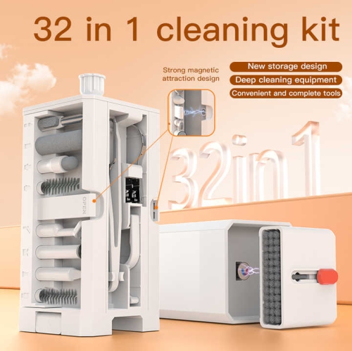 Trousse de nettoyage multifonction de T3 Rangement de boîte Ordinateur de nettoyage en profondeur Appareil photo de téléphone mobile, kit de