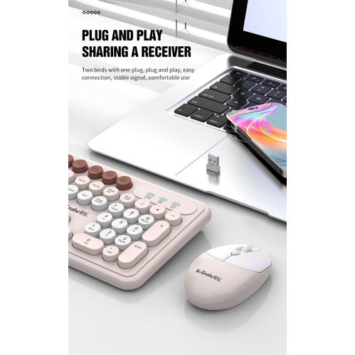 Wireless keyboard and mouse set fashion punk desktop computer notebook office business-WK200 wireless keyboard + mouse