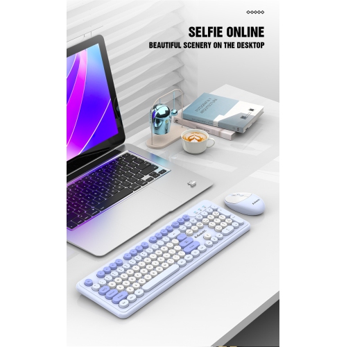 Wireless keyboard and mouse set fashion punk desktop computer notebook office business-WK200 wireless keyboard + mouse