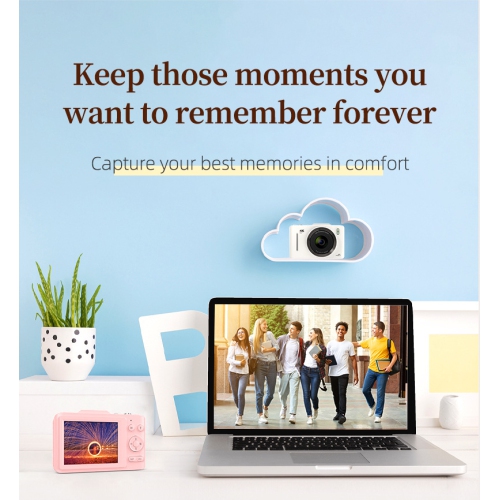 Nouvel appareil photo numérique H16 CCD caméra étudiante 4K SLR écran HD 2,8 pouces - rose H16 + carte mémoire 68G + adaptateur Android Huawei +