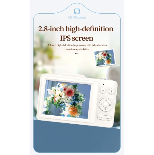 Nouvel appareil photo numérique H16 CCD caméra étudiante 4K SLR écran HD 2,8 pouces - rose H16 + carte mémoire 68G + adaptateur Android Huawei +