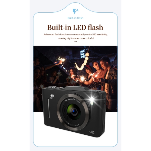 Nouvel appareil photo numérique H16 CCD caméra étudiante 4K SLR écran HD 2,8 pouces - rose H16 + carte mémoire 68G + adaptateur Android Huawei +