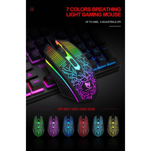 Game four-piece luminous game set keyboard, mouse, headset, RGB keyboard and mouse computer accessories, suitable for home, game, office