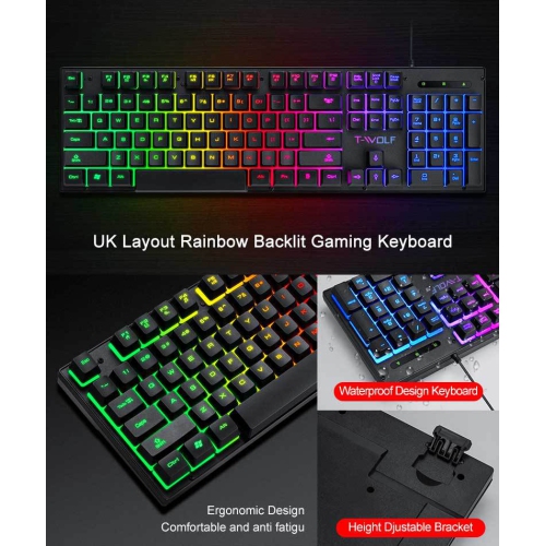 Game four-piece luminous game set keyboard, mouse, headset, RGB keyboard and mouse computer accessories, suitable for home, game, office